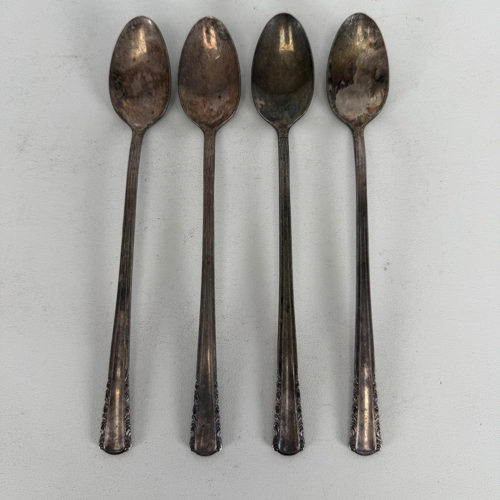 Set of 4 Holmes & Edwards May Queen Teaspoons – Silverplate – 7 3/4" – Vintage